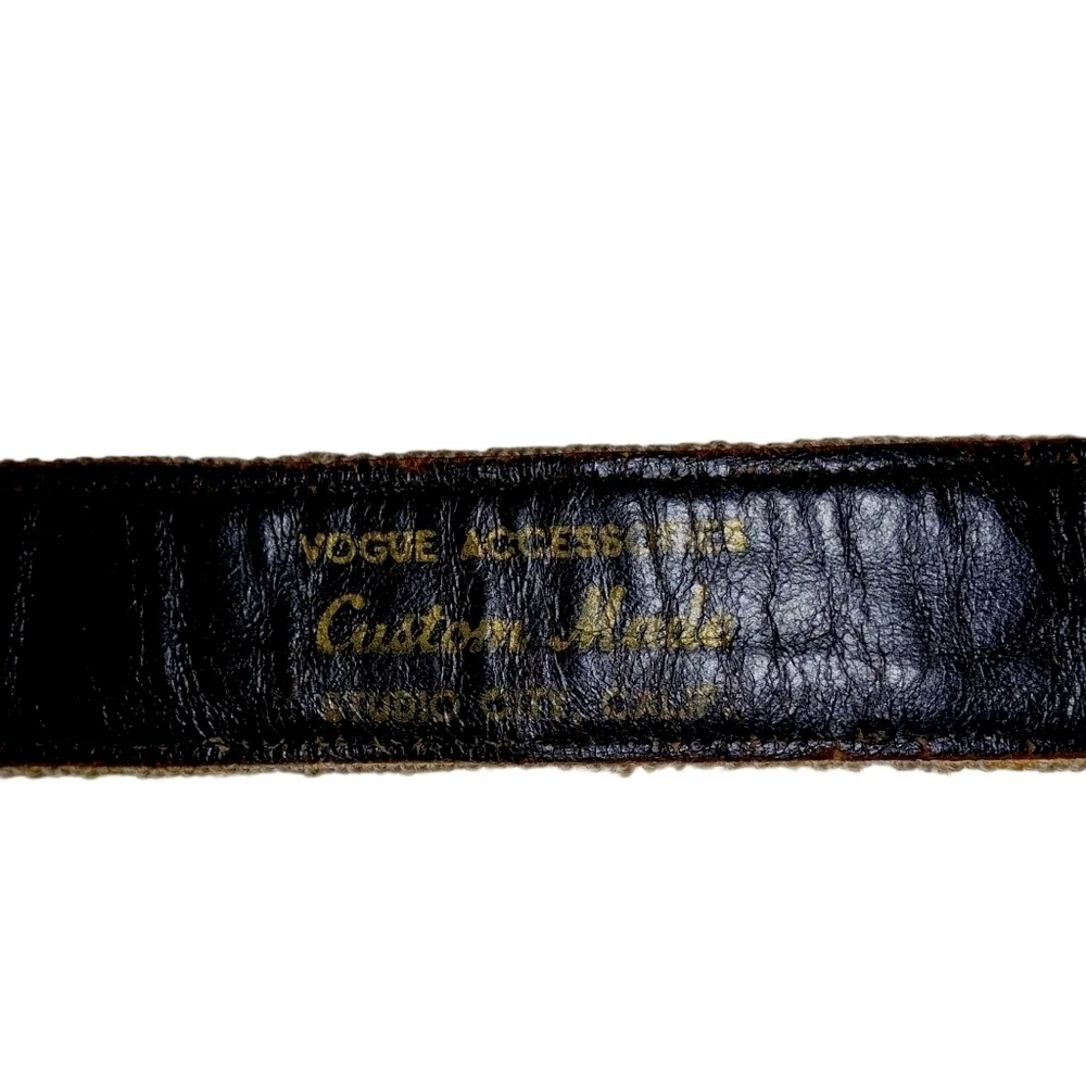 VINTAGE Vogue Studio City, CA Custom Made Needlepoint, Suede, Brass